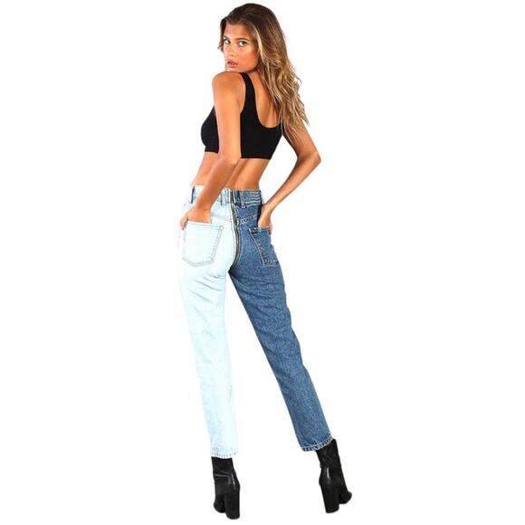 Revice Yin Yang High Waisted Two-Tone Crop Jeans Tokyo Wash Size 27 - Picture 16 of 16